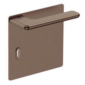 JNF Slim Rounded deurkruk 532.PQ met vierkant schild SL72, Titanium-Chocolat