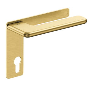 JNF Slim Rounded deurkruk 532.PL met kortschild pc 72, Titanium-Gold