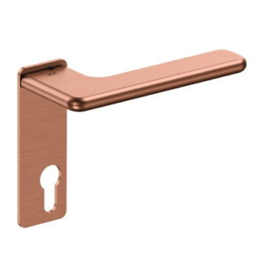 JNF Slim Rounded deurkruk 532.PR met kortschild rechthoekige PC 72, Titanium-Copper