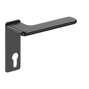 JNF Slim Rounded deurkruk 532.PR met kortschild rechthoekige PC 72, Titanium-Black