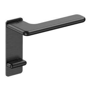 JNF Slim Rounded deurkruk 532.PR met kortschild rechthoekige V+B, Titanium-Black
