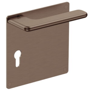 JNF Slim Rounded deurkruk 532.PQ met vierkant schild PC72, Titanium-Chocolat