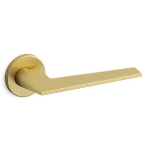 Mandelli1953 serie 1941 Aries deurkruk met rond rozet , Messing-mat