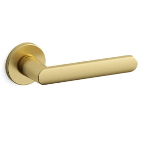 Mandelli1953 serie 1301 Zante deurkruk met rond rozet , Messing-Mat
