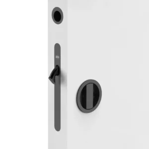 JNF 20.937 schuifdeur bad/toilet slot met garnituur rond, Zwart