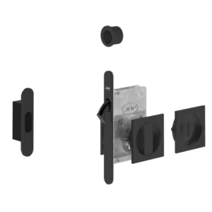 JNF 20.938 Bad/toilet schuifdeur slot vierkant, Zwart