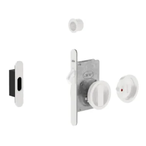 JNF 20.939 schuifdeur bad/toilet slot met garnituur met indicatie rond, Wit
