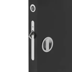 JNF 20.937 schuifdeur bad/toilet slot met garnituur rond, Nikkel-satin