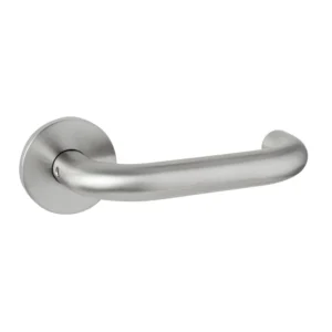 Artitec serie Uno deurkruk op rond rozet geveerd Slimface 5mm, RVS-geborsteld