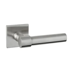 Artitec serie Bolt deurkruk op vierkant rozet geveerd Slimface 5mm, RVS-geborsteld