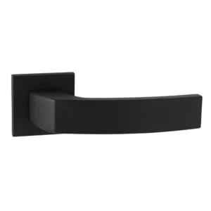 Artitec serie Rivamonte deurkruk op vierkant rozet geveerd Slimface 5mm, Zwart