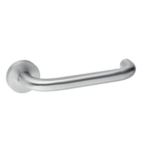 JNF 00.029B deurkruk met extra lange greep 180mm met rozet, RVS-geborsteld