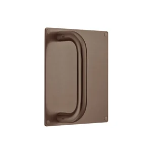 JNF 16.220 schuifdeurgreep op plaat 180x180mm greep 19mm, Titanium-Chocolat