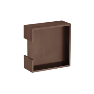 JNF 16.300.40 Schuifdeurkom dubbelzijdig vierkant met dubbel greep,100x100x40mm, Titanium-Chocolat