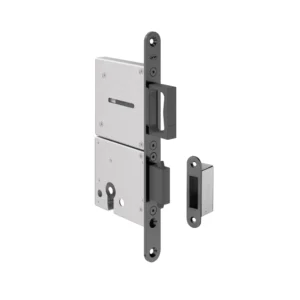 JNF 20.502 schuifdeurcilinderslot met trekring sluitkom, Titanium-Black