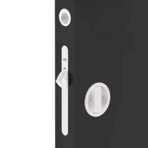 JNF 20.937 schuifdeur bad/toilet slot met garnituur rond, Wit