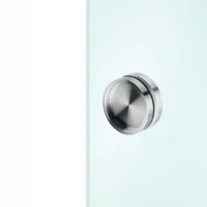 JNF collectie glasbeslag, schuifdeurkom rond 65mm voor glazen schuifdeur, RVS-geborsteld