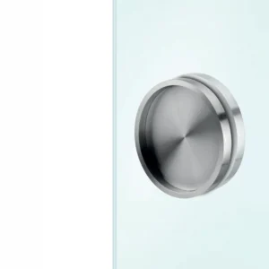 JNF Glasbeslag, schuifdeurkom rond 100mm voor glazen schuifdeur, RVS-geborsteld
