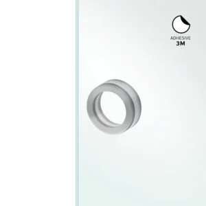 JNF Glasbeslag, 16.553 schuifdeurkom rond 90mm voor glazen schuifdeur, RVS-geborsteld