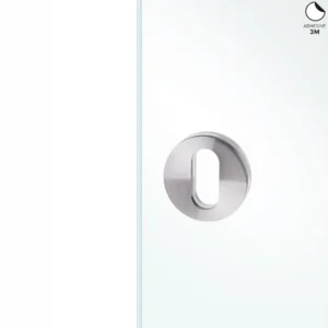 JNF Glasbeslag, 16.567 schuifdeurkom rond 90mm voor glazen schuifdeur, RVS-geborsteld
