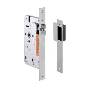 JNF 20.897 loop slot met gedeelde schoot, rechte voorplaat, 60 mm, RVS-geborsteld