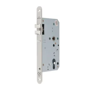 Artitec 9460 centraalslot 60/72mm din links, met ronde 24mm voorplaat, RVS-geborsteld