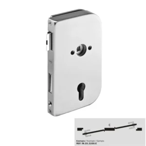 JNF serie 3200 Glasdeur d+n cilinder slot Din links, RVS-geborsteld