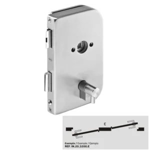 JNF serie 3200 Glasdeur bad/douche slot Din Links, met v+b cilinder, RVS-geborsteld