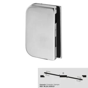 JNF serie 3200 sluitplaat/kast voor glasdeur sloten Din Links, RVS-geborsteld
