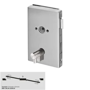 JNF serie 3300 Glasdeur bad/douche slot Din Rechts, met v+b cilinder, RVS-geborsteld