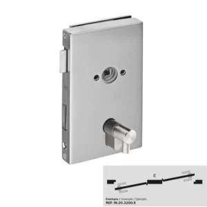 JNF serie 3300 Glasdeur bad/douche slot Din Links, met v+b cilinder, RVS-geborsteld