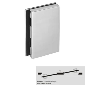 JNF serie 3300 sluitplaat/kast voor glasdeur sloten Din Links, RVS-geborsteld