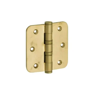 Mi Satori Kogellagerscharnier 76x76mm, Platte knop, met ronde hoeken, Messing-antiek