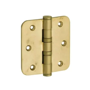 Mi Satori Kogellagerscharnier 89x89mm, Platte knop, met ronde hoeken, Messing-antiek