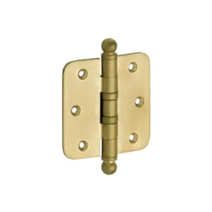Mi Satori Kogellagerscharnier 76x76mm, Bol knop, met ronde hoeken, Messing-antiek