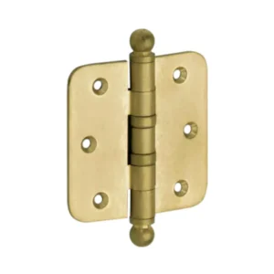 Mi Satori Kogellagerscharnier 89x89mm, Bol knop, met ronde hoeken, Messing-antiek
