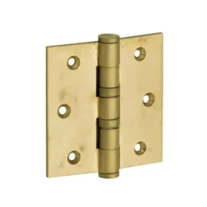 Mi Satori Kogellagerscharnier 89x89mm, Platte knop, met rechte hoeken, Messing-antiek