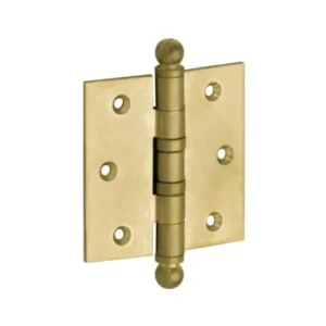 Mi Satori Kogellagerscharnier 89x89mm, Bol knop, met rechte hoeken, Messing-antiek