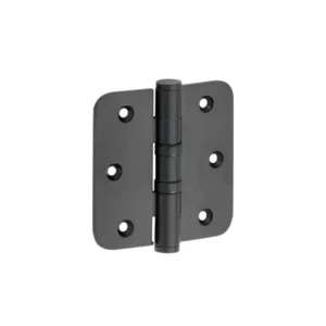 Mi Satori Kogellagerscharnier 76x76mm, Platte knop, met ronde hoeken, Zwart-mat
