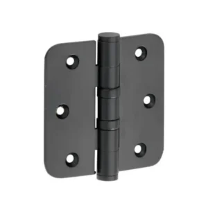 Mi Satori Kogellagerscharnier 89x89mm, Platte knop, met ronde hoeken, Zwart-mat