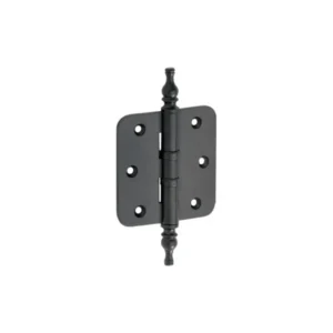 Mi Satori Kogellagerscharnier 76x76mm, Vaas knop, met ronde hoeken, Zwart-mat