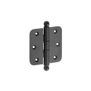 Mi Satori Kogellagerscharnier 76x76mm, Bol knop, met ronde hoeken, Zwart-mat