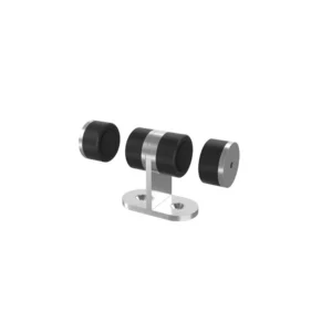 JNF magnetische deurvastzetter/buffer 80mm dubbel , vloer bevestiging, RVS-geborsteld