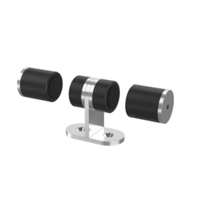 JNF magnetische deurvastzetter/buffer dubbel 120mm , vloer bevestiging, RVS-geborsteld