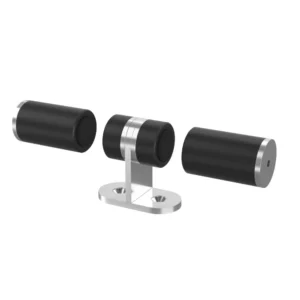 JNF magnetische deurvastzetter/buffer 160mm dubbel , vloer bevestiging, RVS-geborsteld
